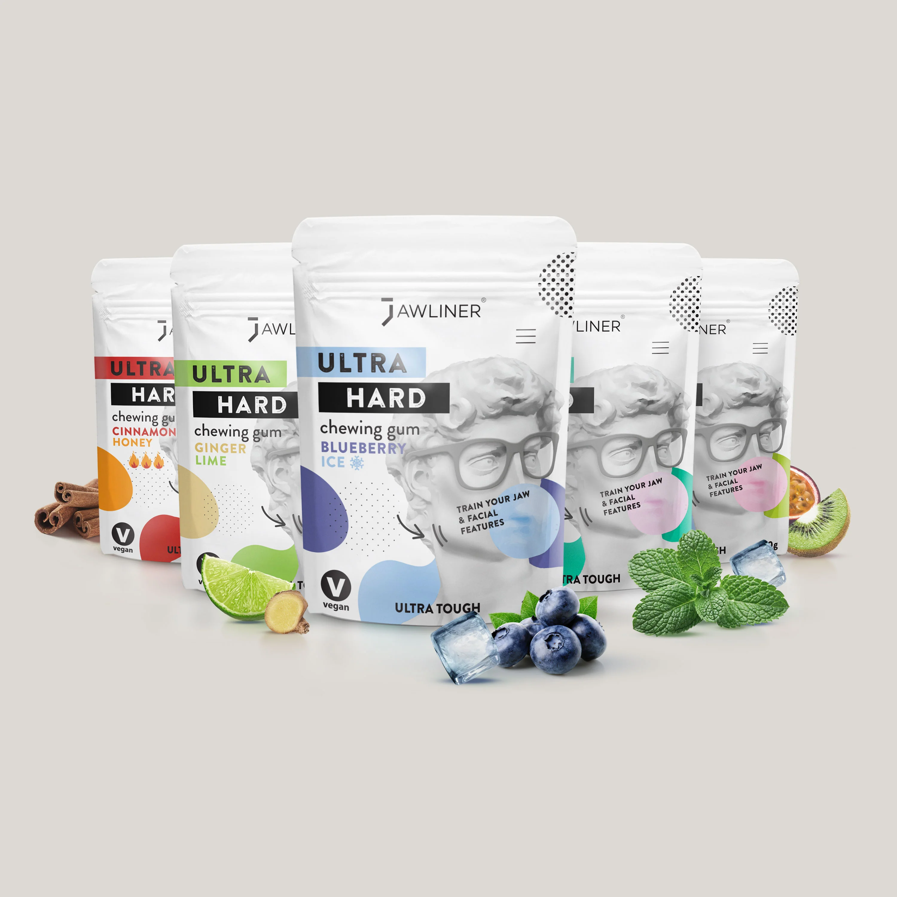 JAWLINER® Chewing Gum Ultra Hard Bundle Pack - Mixed Flavours - Image 24